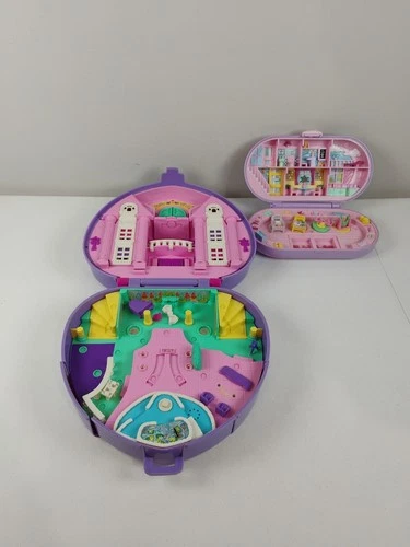 VINTAGE 1992 POLLY POCKET BLUEBIRD STAMPIN SCHOOL PLAYSET And Purple Heart Parts