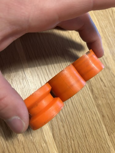 MRP Chain Device Rollers Orange - 2 Solid, One Grooved. Retro - Picture 4 of 5