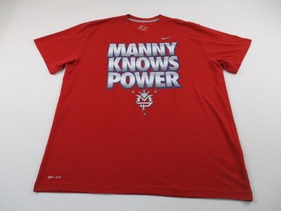 Nike Manny Paquiao Shirt Mens 2XL Red Manny Knows Power Boxing Drifit