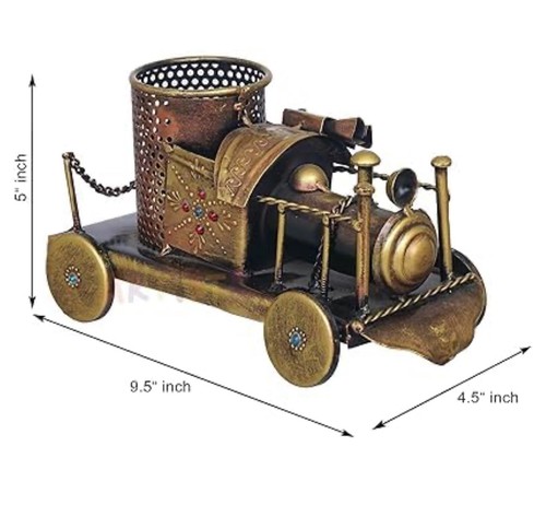 Engine Pen Stand/pencil holder/Antique Metal Pen Holder/Vintage Desk Organiser/S - Picture 5 of 9