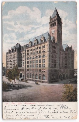 1909 Old Post Office Washington D.C. Pearl Mfg Co. Postcard