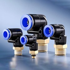 PNEUMATIC PUSH IN FITTING AIR WATER PIPE - MALE ELBOW STUD 4-6-8-10-12-14-16 mm