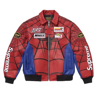 Supreme X Vanson Leathers Spider-Man Jacket Multicolor SOLD OUT
