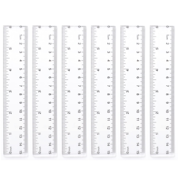 6 StüCk 15Cm Kunststoff Lineal, Transparent Lineal-image