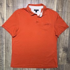 Banana Republic Men's Luxe Touch Performance Fitted Pima Polo, Orange, Large