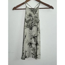 Ann Taylor Loft Women's Tank Cream with Black Floral Size Petite Small
