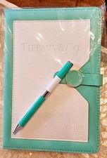 Tiffany & Co. Notebook & Pen Set Lined Magnet Closure & Front Pocket NEW GWP
