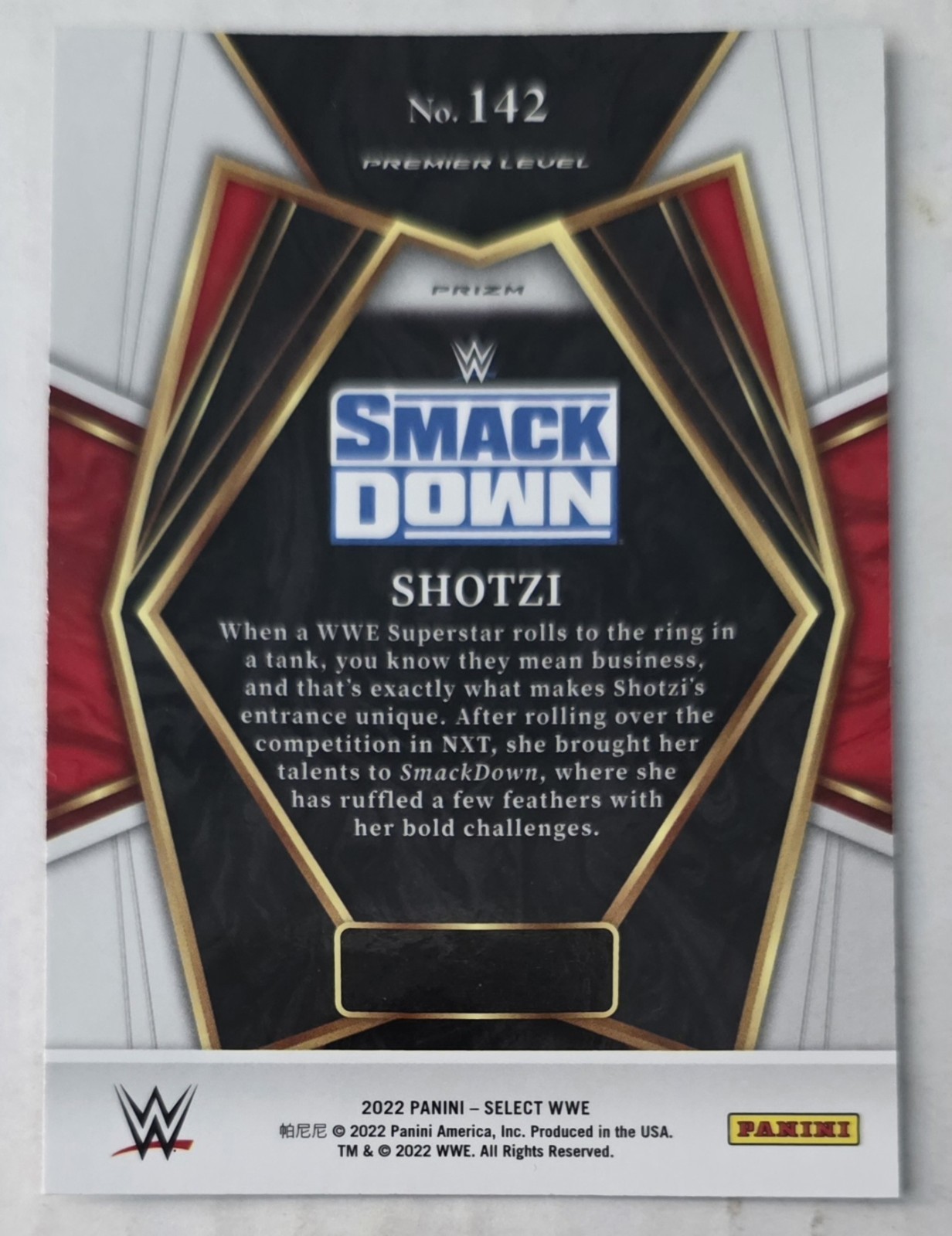 SHOTZI BLACKHEART SILVER PRIZM #142 2022 WWE Panini Select view 2