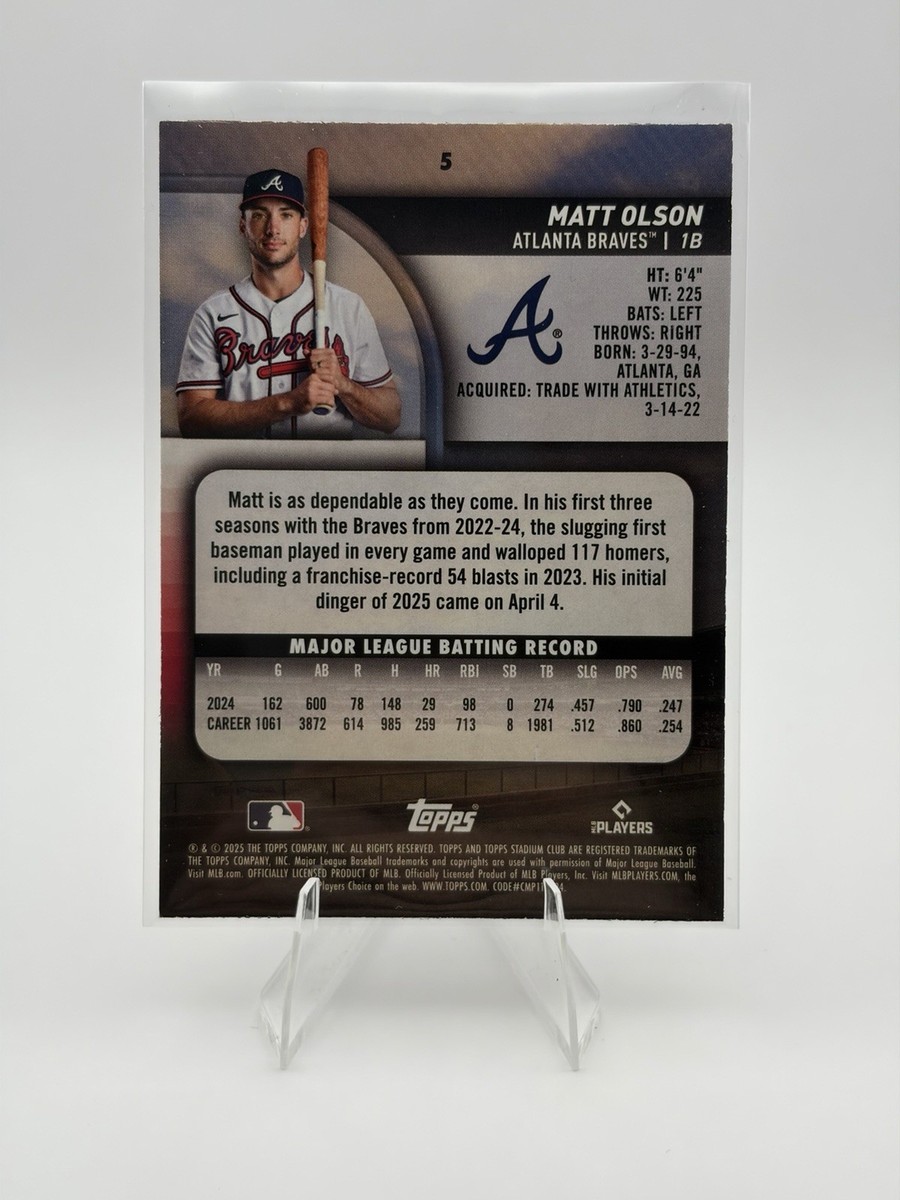 2025 Topps Stadium Club Members Only SSP Case Hit #5 Matt Olson