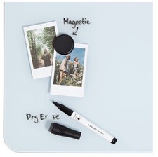 12 Square White Frameless Magnetic Tempered Glass DRY ERASE BOARD Iron Frame