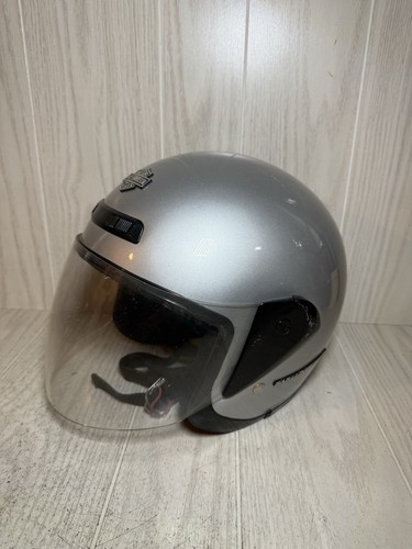 Harley Davidson Silver Jet Helmet w/ Face Shield- Size XL - Picture 4 of 9