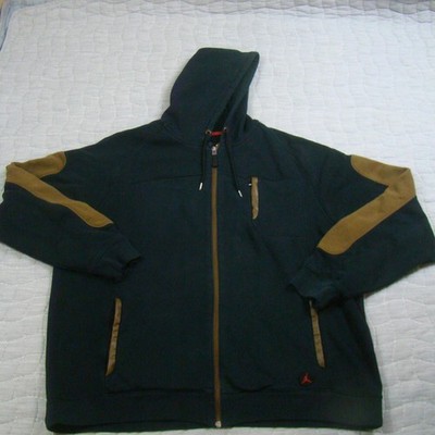 Jordan Hoodie Mens 2XL Black Full Zip Sweatshirt Fleece Air Jordan Logo Athletic