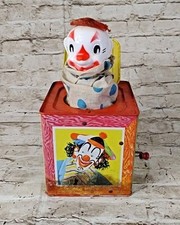 Vintage 1953 Metal Matty Mattel Clown Toy JACK IN THE BOX Louis Song NON WORKING
