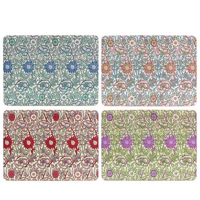 4 Stück William Morris Rosa & Rose Kork Rückseite Tischsets Tisch Schutz Hitzebeständig