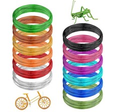 12 Rolls Colored Aluminum Craft Wire 196.8 Feet 18 Gauge 1Mm Flexible