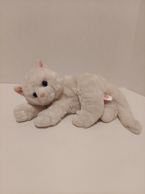 TY Classic Crystal Cat Plush White Kitten Floppy 12  Blue Eyes Soft TySilk 2018