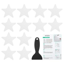 36 Non-slip Star Shaped Bathtub Stickers, White
