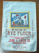 Vintage Cloth Flour Sack, Scout Brand, 5 Poun...