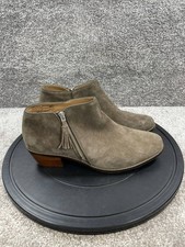 Vionic Boots Womens Size 11 Serena Greige Suede Side Zipper Tassel Ankle Bootie