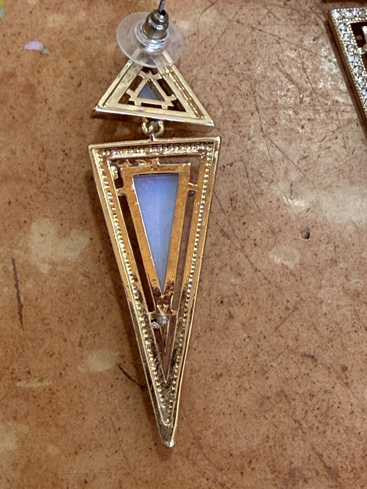 dramatic geometric statement triangular drop earr… - image 7