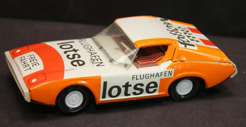 Ehri Vintage German Tin Toy Car Airport Pilot Germany 6 inches