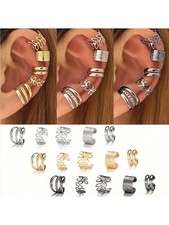 Multicolor 3-Piece Minimalist Crystal Ear Cuff Set One Size