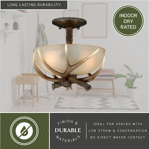 VAXCEL C0014 Yoho 12in Semi-Flush Mount Black Walnut - Picture 7 of 9