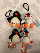 PINGU & PINGA PENGUIN VARIOUS DESIGNS PLUSH KEYRING KEYCLIP BRAND NEW WITH TAGS