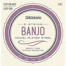 D'Addario EJ57 5-String Banjo Nickel Strings Custom Medium 11-22