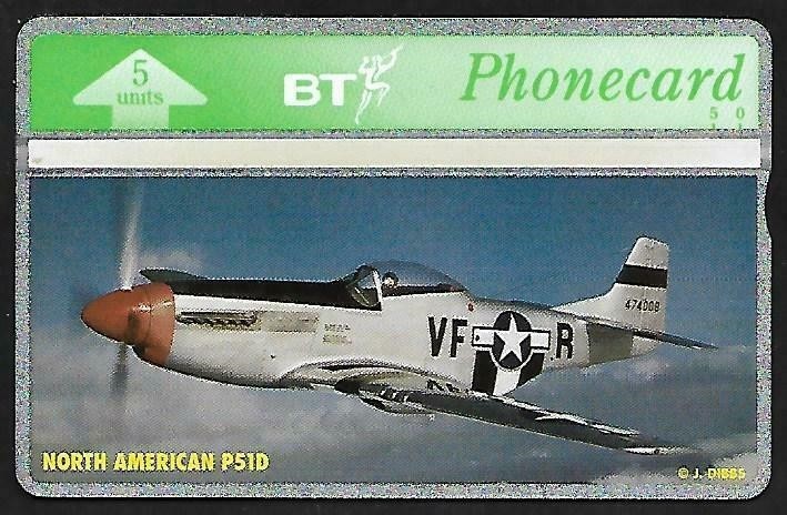 BTG257A MUSTANG P51 BT PHONECARD YELLOW TEXT  ONLY 500