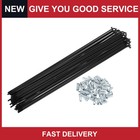 1Set 12G 272mm Length Bicycle Spokes Nipple Carbon Steel Black