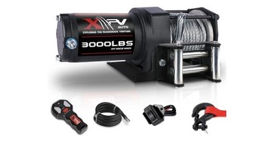 3000 lb 12V DC Electric Winch with Both 3000lb. steel cable winch black