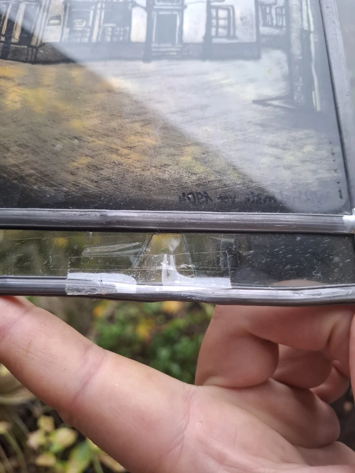 2 alte Fenaterbilder Bleiglas Glasbild mit Rahmen - Bild 4 von 4