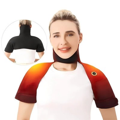 Carbon Fiber Heating Shoulder Neck Support Vest Shoulder Vibration Massager Reli