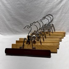 7 Vintage Wooden Clamp Pants Hanger Trouser Slacks Skirt - Setwell Royal Brands