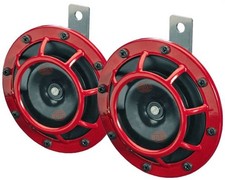 Hella Supertone Horn Kit 12v 300500hz Red With Signature Red Grill Horn