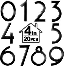 20 Pieces House Numbers 3D Mailbox Numbers 4 Inch Self Adhesive Raised Sticke...