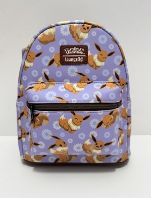 Loungefly Pokemon Eevee All-Over Print Floral Backpack Purple NWT