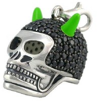 Thomas Sabo T0281 Totenkopf Charm AnhäNger Silber 925 Strass Neu