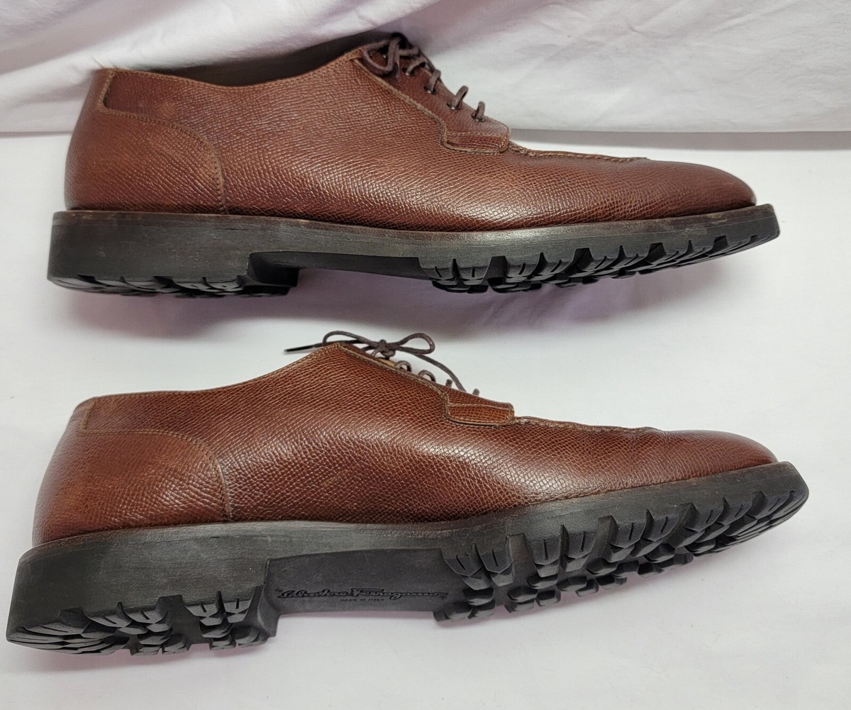 Salvatore Ferragamo‎ Split Toe Brown Leather Men 9..5 D Lace Up Dress Shoes Amazon.com | Salvatore Ferragamo Avord Mens Brown Leather  main image 4