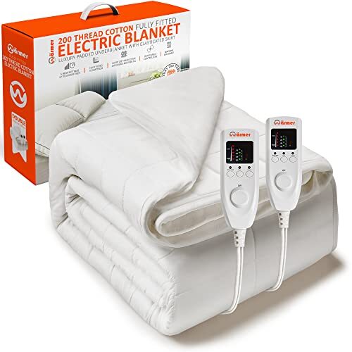 Cotton Luxury Padded Electric Heated Blanket Double 193 x 137cm