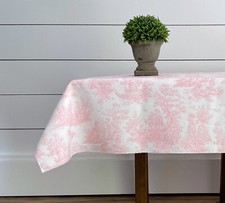 Pink Toile Tablecloth Colonial French Table Home Decor Baby Bridal Shower Linens