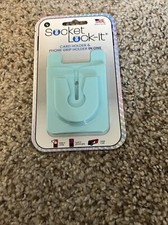 Socket LOCK-IT 3 Credit Debit Card  Phone Grip Holder In One Made In USA Teal