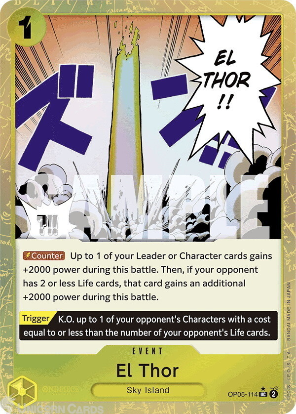 OP05-114 El Thor : Uncommon Textured Foil English One Piece TCG Card : PRB01: On