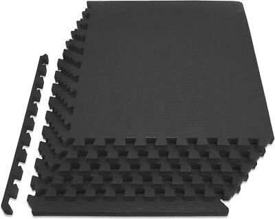 Anti-fatigue Foam Floor Mat 24 Sq Ft Gym Puzzle Tiles Non-slip