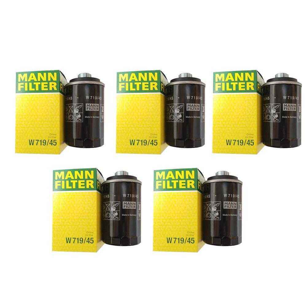 Mann Set of 5 Oil Filters W71945 for Audi A3 A4 A6 TT VW Beetle Jetta Passat