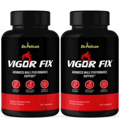 Vigor Fix- Bodybuilding & Men's Health Support- 2 Bottles- 180 Capsules