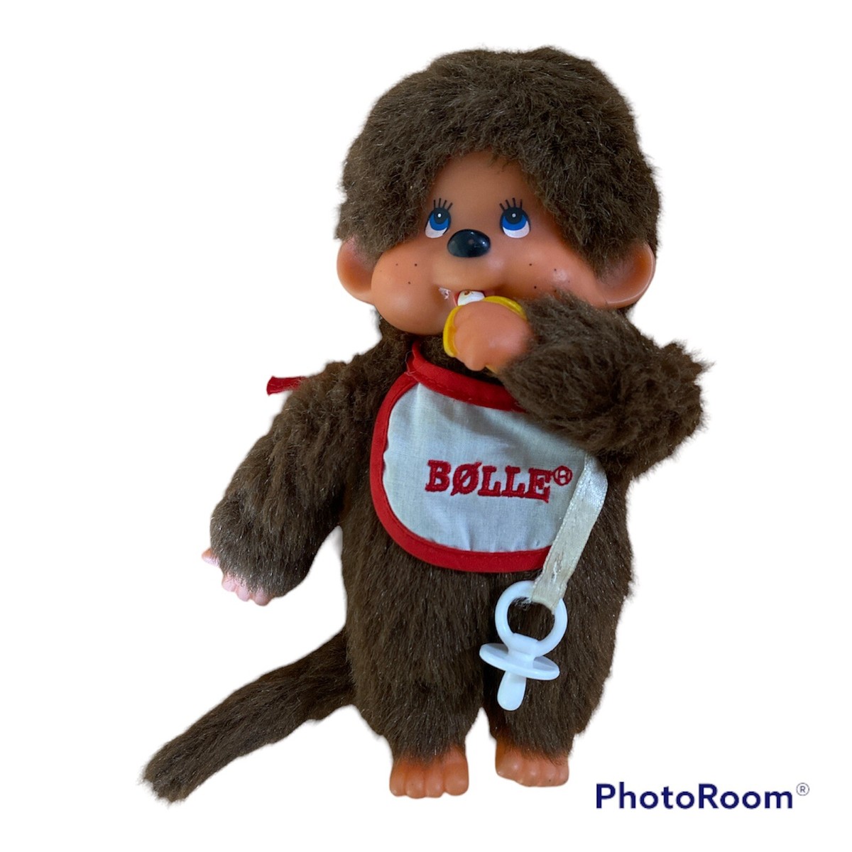 Vintage Bolle Monkey Doll Monchhichi Denmark Banana Bib Pacifier
