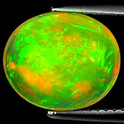 3.13 Ct Natural Ethiopian Cabochon Opal Gemstone Multi Color Oval Cut — photo 3