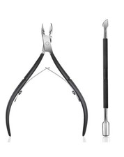 Cuticle Trimmer with Cuticle Pusher Cuticle Nipper Professional Grade Stainless